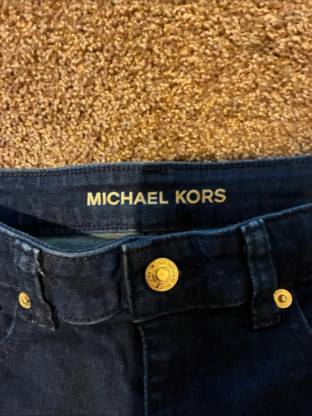 MICHAEL KORS. Size 2. Navy Straight-Leg Women's Jeans with Gold Hardware. Cute!